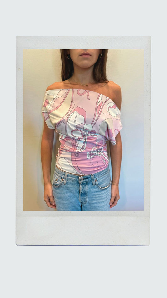 Bubblegum Swirl Off Shoulder Top
