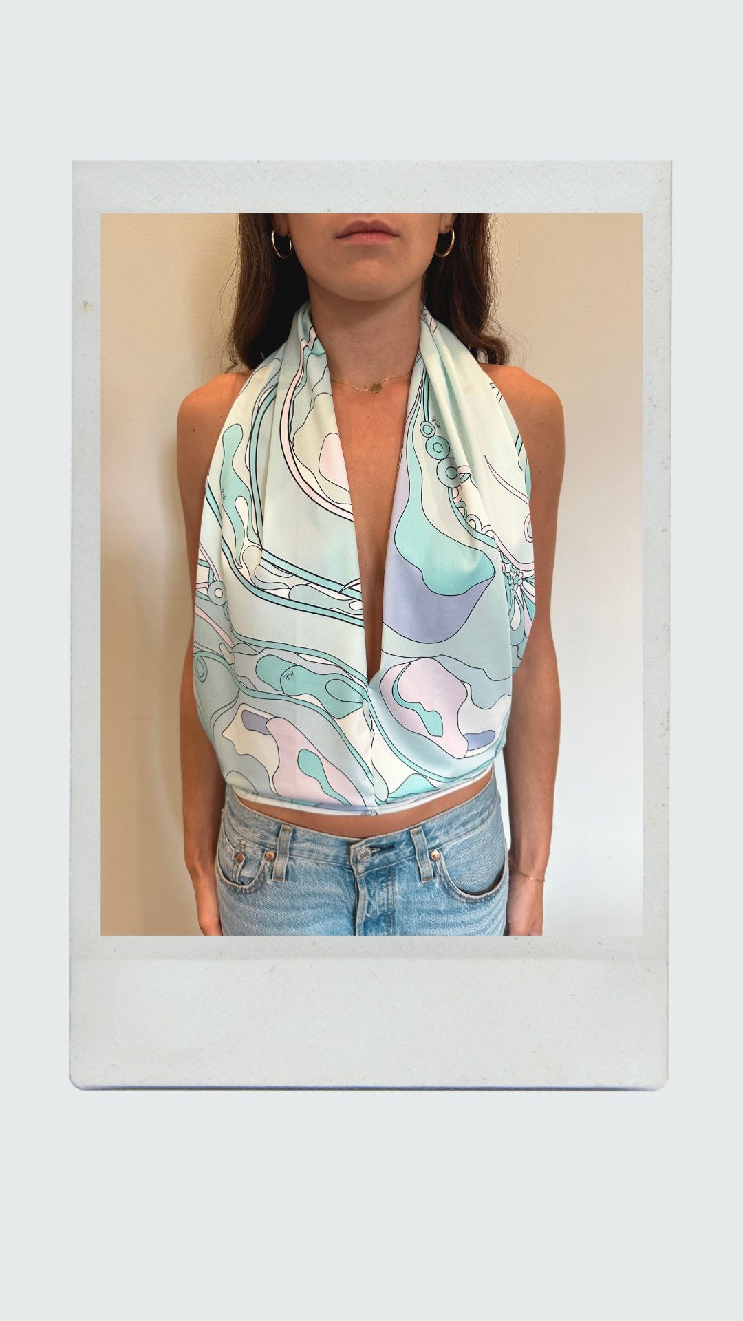 Pastel Swirl Plunge Top