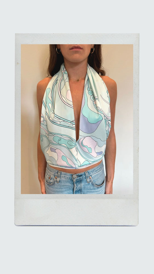 Pastel Swirl Plunge Top