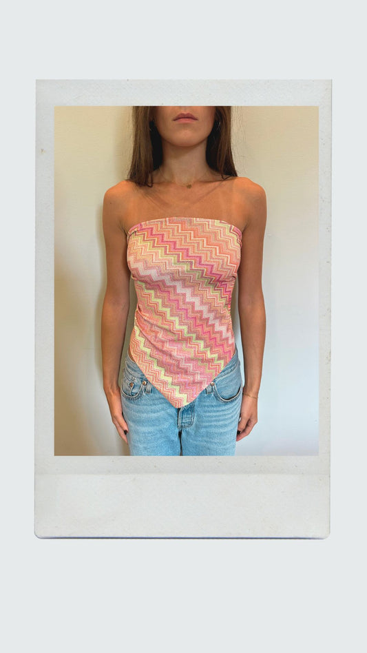 Creamsicle Chevron HankerChief Top