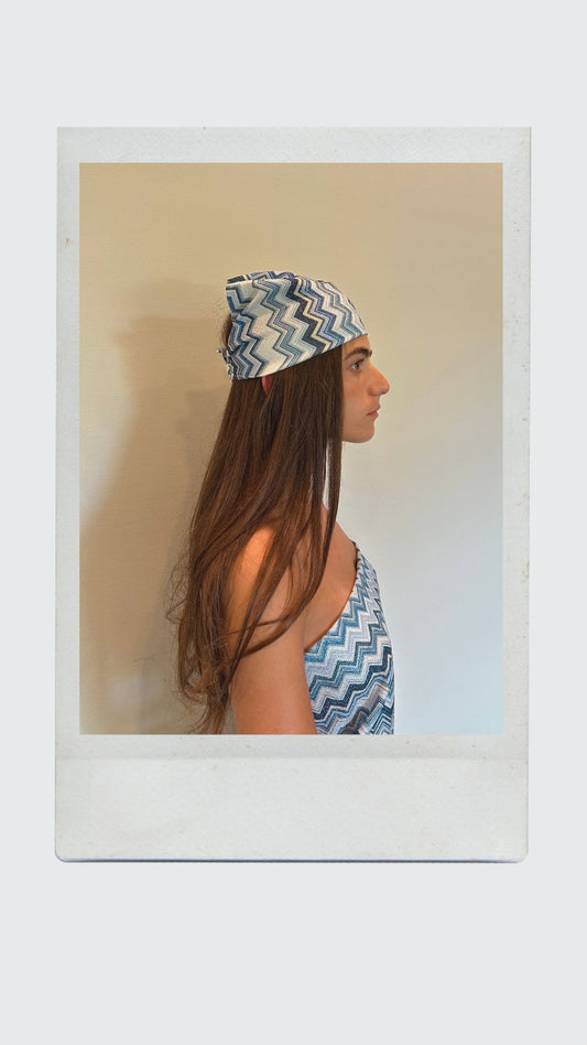 Ocean Chevron Head Scarf