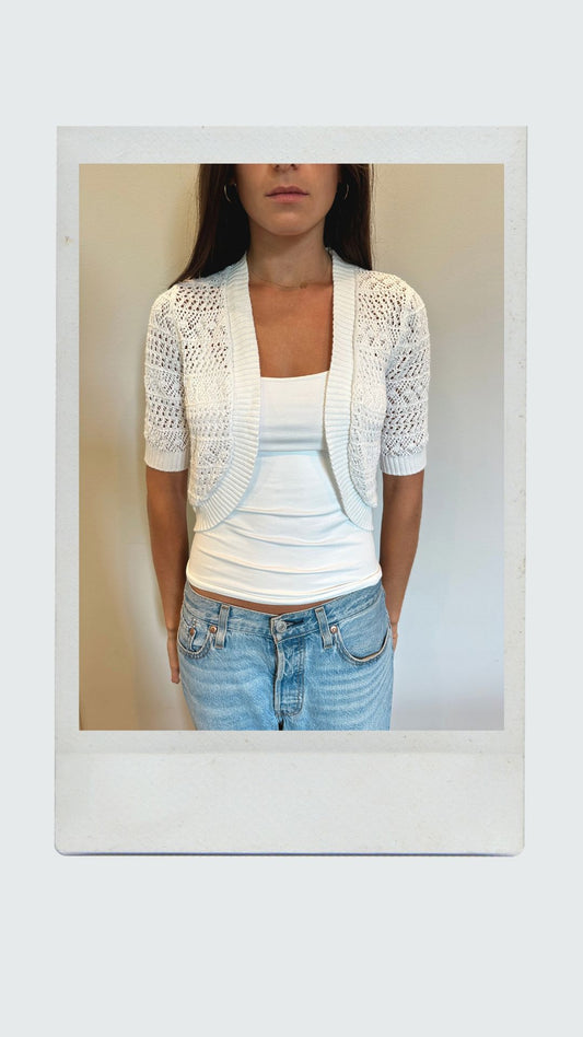 Knitted White Shawl